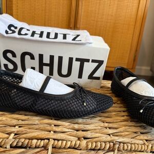 SCHUTZ Black Mesh Flats